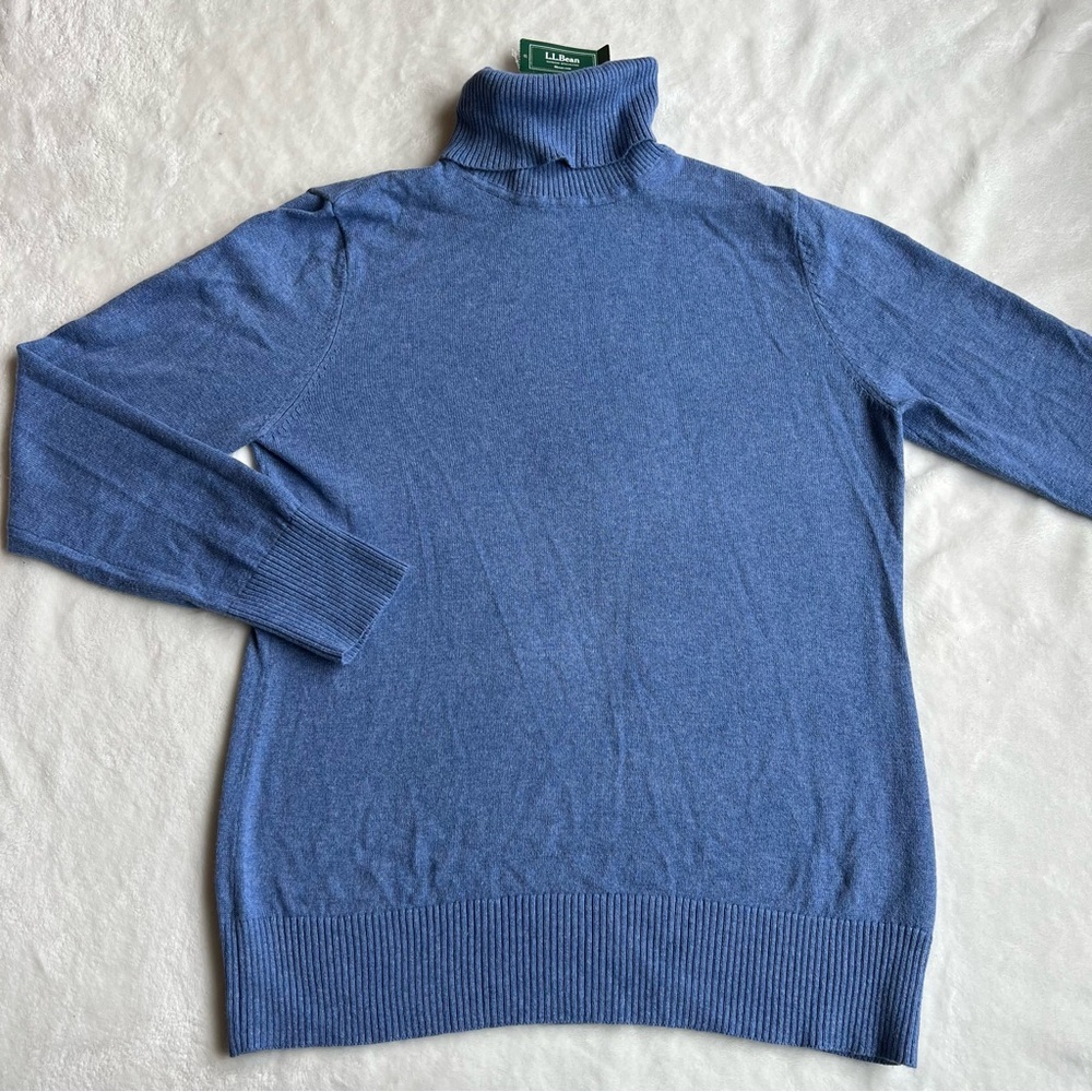 L.L. Bean Blue Turtleneck Sweater